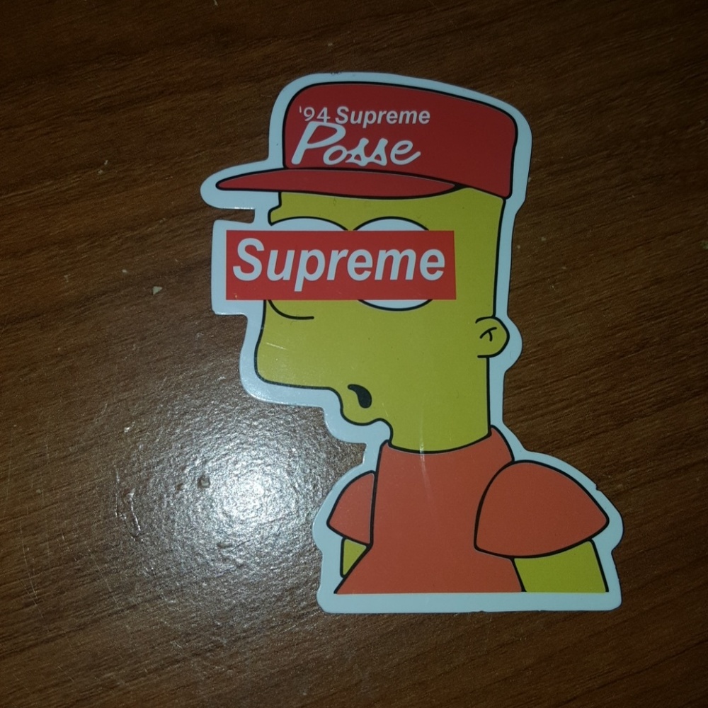 Supreme Bart sticker